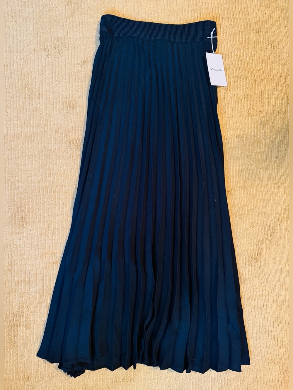 Nordstrom black Pleated Maxi Skirt NWT